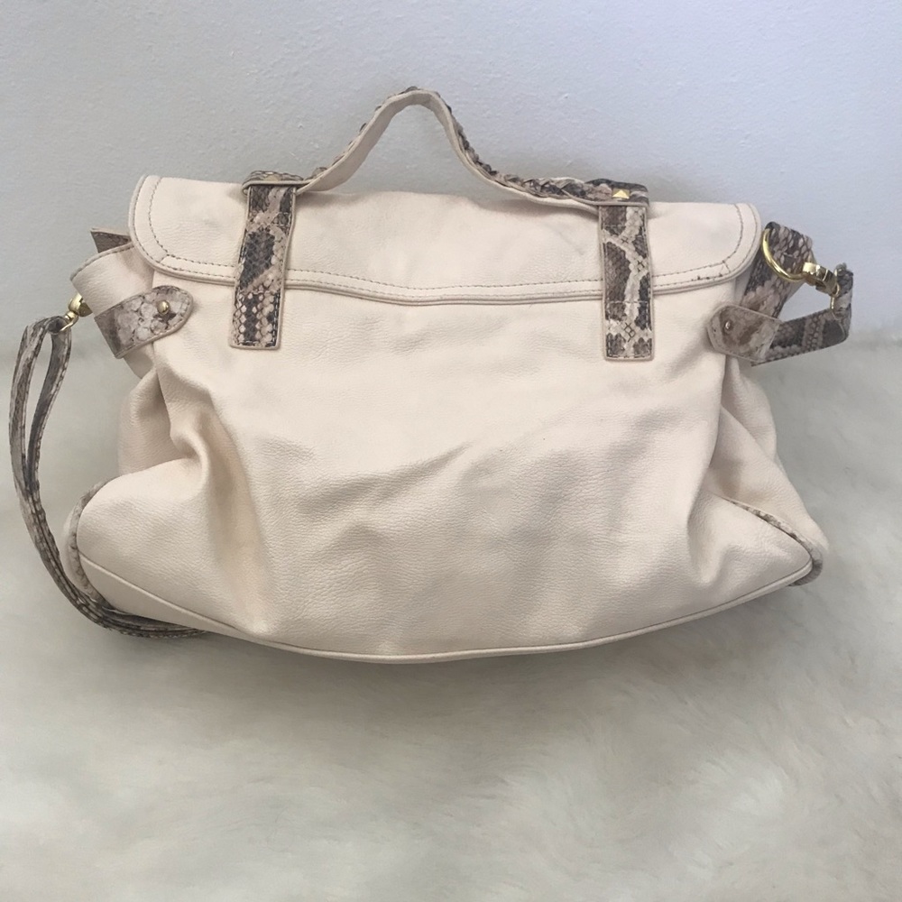 Snake Print Satchel Bag With Adjustable Shoulder - image 5